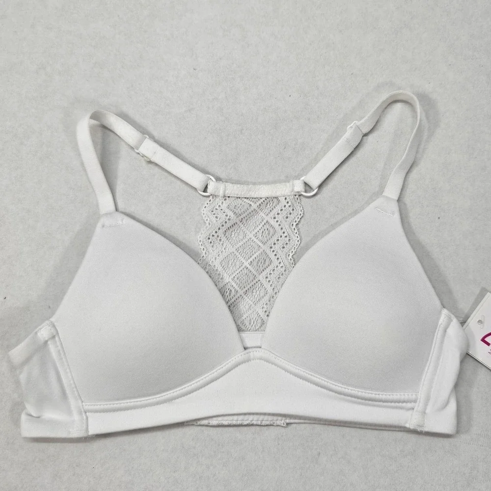 Maidenform Girls White Contour Bra‎ Lace Racerback 4326 Size 30A New With Tags